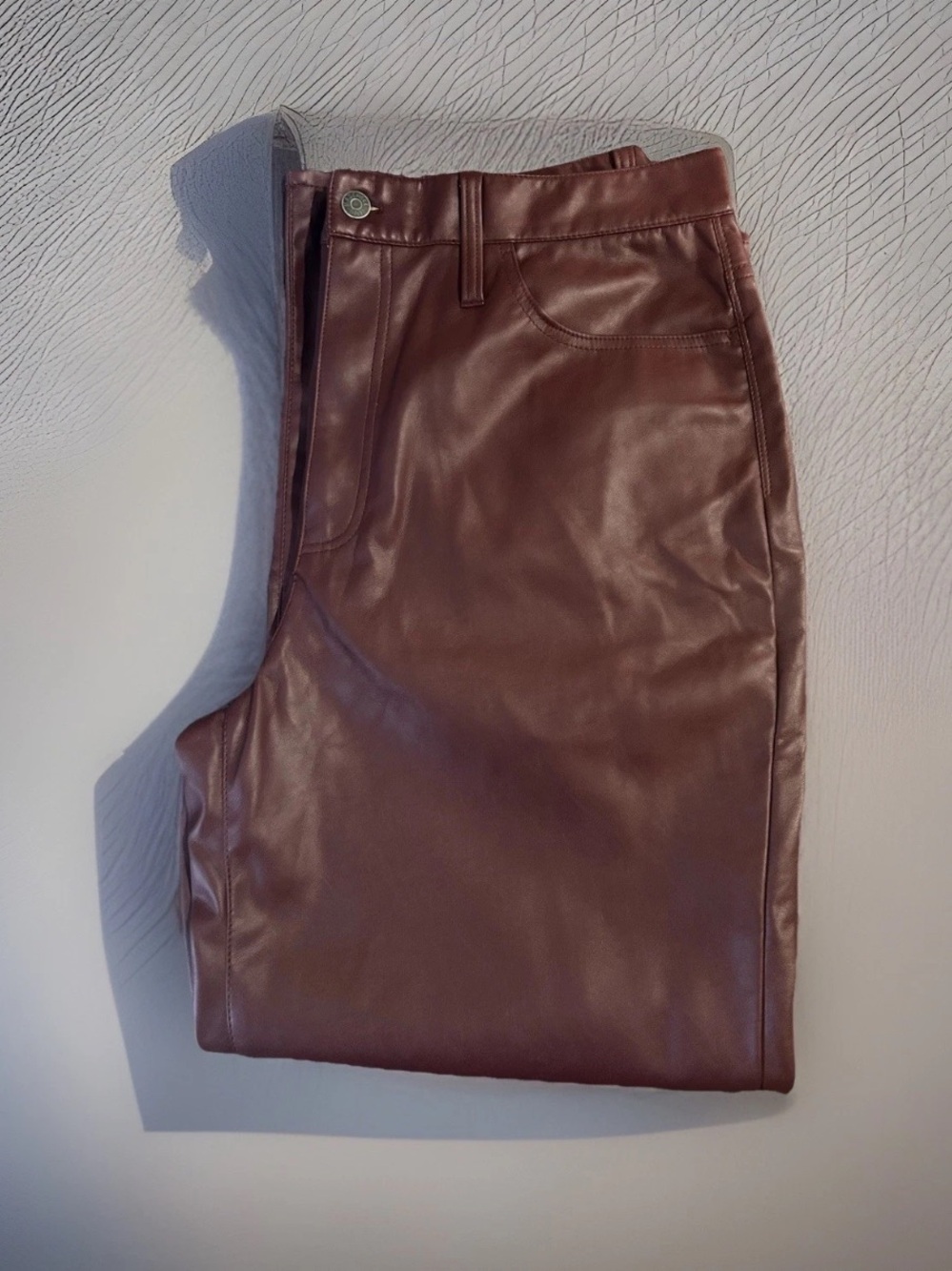 Madewell Brown Faux Leather Pants